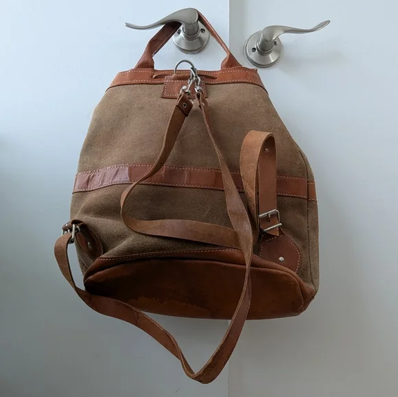 Vintage Brown Leather Backpack - Picture 4 of 10